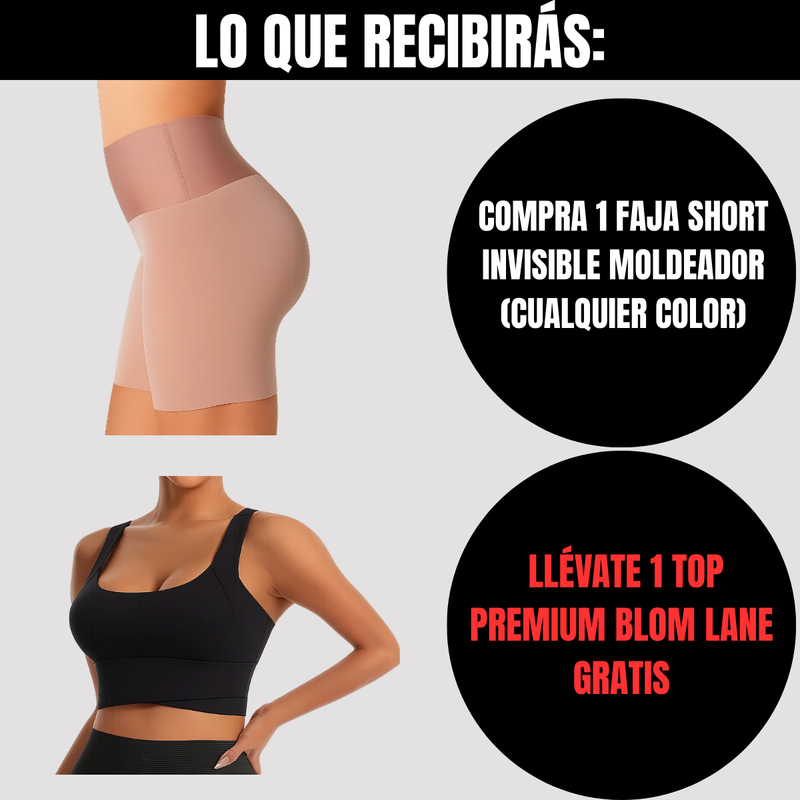Compra 1 Faja  Short invisible moldeador invisible y llévate 1 top deportivo negro exclusivo de BlomLane™