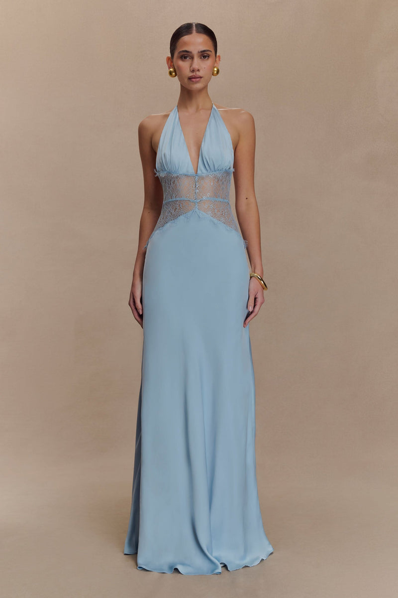 Compra 1 Vestido Largo de Encaje y Satén y gana 1 bolso de mano exclusivo BlomLane™ negro