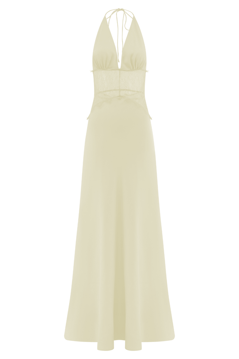 Compra 1 Vestido Largo de Encaje y Satén y gana 1 bolso de mano exclusivo BlomLane™ negro
